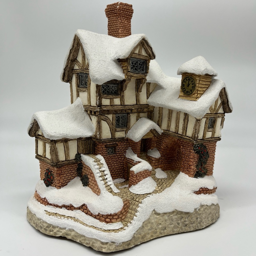 Charming Snow-Covered Village House Figurine